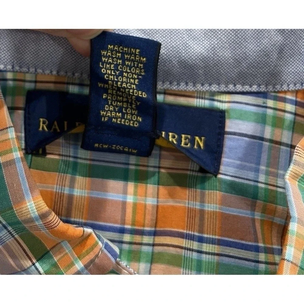 Polo Ralph Lauren Boys XL 18-20 Plaid Cotton Long Sleeve Button Down Shirt